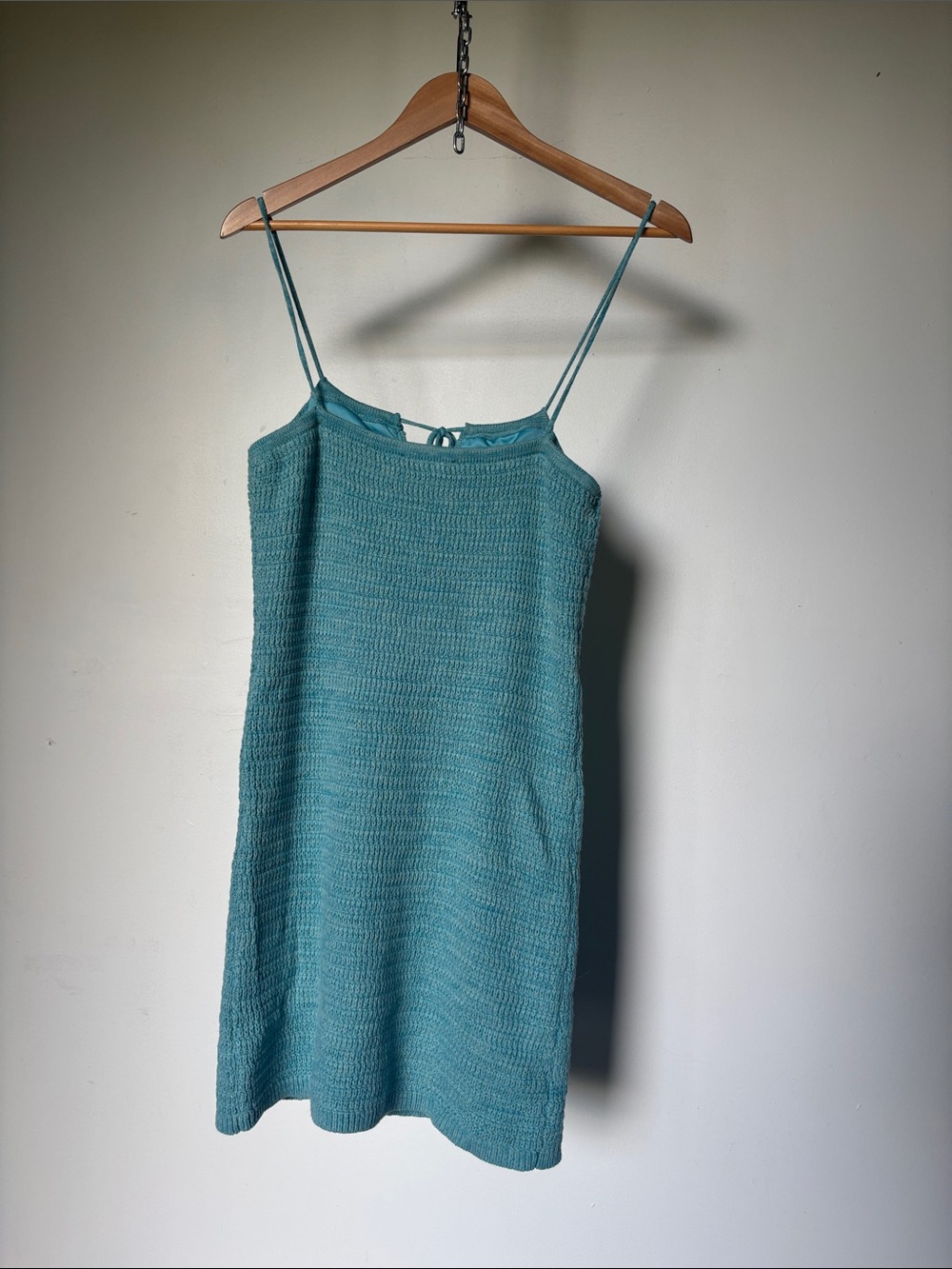 Olive & Oak Teal Crochet Mini Dress - Picture 5 of 9
